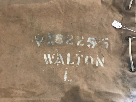 Close-up view inscription (name, serial number)
