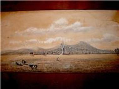 A framed painting by William Aris Alen of The Old Mill Mortlake 1916.