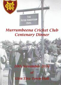 Ephemera, Centenary Dinner menu, 25/05/2010