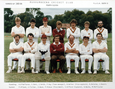 Photograph, 1983-84 4th XI Runners Up, c. 1984