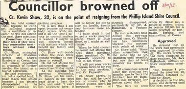 Newspaper Clipping, 31/10/1968