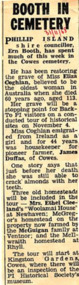 Newspaper Clipping, Booth in Cemetery, 31/11/1968