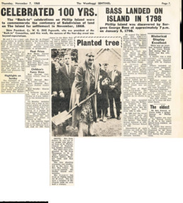 Newspaper Clipping, 100yrs Celebrations for Phillip Island, 7/11/1968