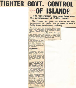 Newspaper Clipping, Tighter Govt. Control of Island?, 31/10/1968