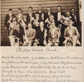 Postcard, Phillip Island Band, 1930's