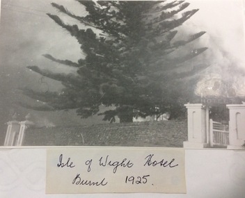 Photograph, Isle of Wight Hotel Burnt 1925, 1925