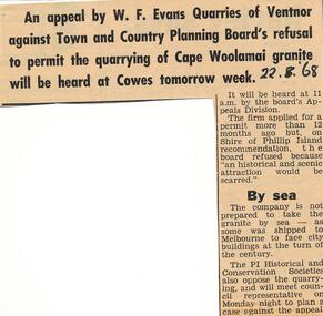 Newspaper clippings, 22/08/1968