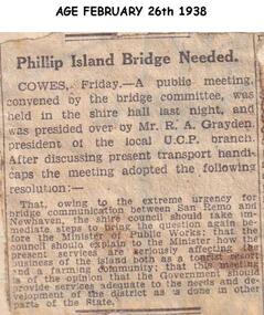 Newspaper clippings, 26/02/1938