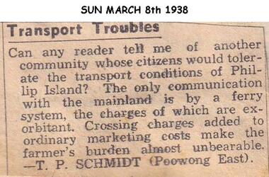 Newspaper clippings, 08/03/1938