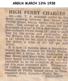 Newspaper clippings, 12/03/1938