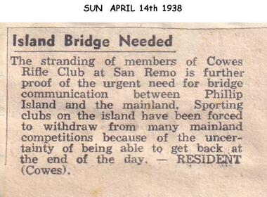 Newspaper clippings, 14/04/1938