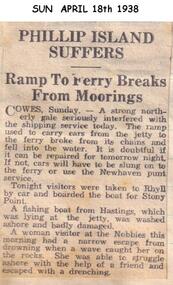 Newspaper clippings, 18/04/1938