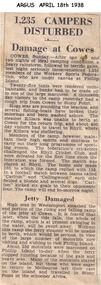 Newspaper clippings, 18/04/1938