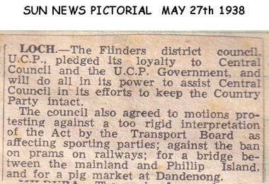 Newspaper clippings, 27/05/1938