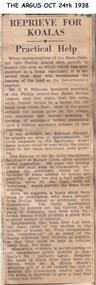 Newspaper clippings, 20/10/1938