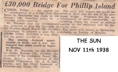Newspaper clippings, 11/11/1938