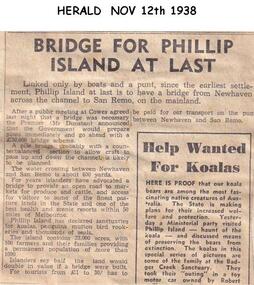 Newspaper clippings, 12/11/1938