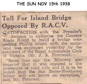 Newspaper clippings, 15/11/1938