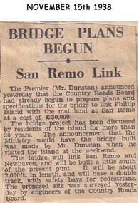 Newspaper clippings, 15/11/1938