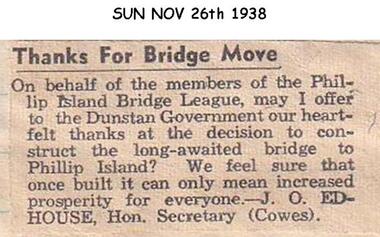 Newspaper clippings, 1938