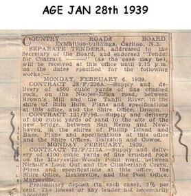 Newspaper clippings, 28/01/1939