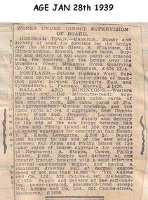 Newspaper clippings, 28/01/1939