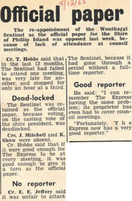 Newspaper cutting, 5/12/1968