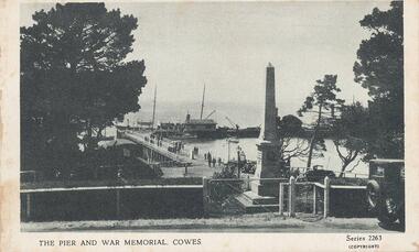 Photograph - Post Card, Cowes Pier & War Memorial Phillip Island, Early 20th Century