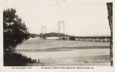 Photograph - Post Card, Suspension Bridge, 1940's