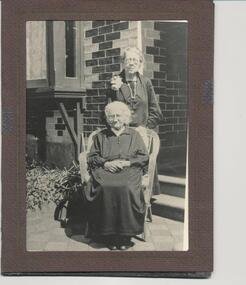 Photograph, Mary Potter (nee Anderson) seated and Harriet Cunnington at Motherwell Street, Hawksburn, Victoria, c 1940