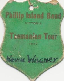 Name Tag Phillip Island Band, 1947