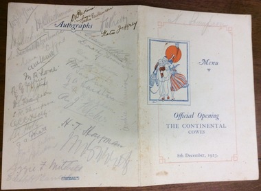 Document, D W Paterson Co. Pty Ltd, Continental Guest House Official Opening Program, 1923