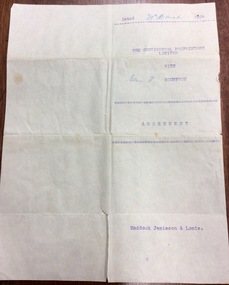 Document, Legal work agreement re Manageress position at Continental Guest House, 29 March 1924