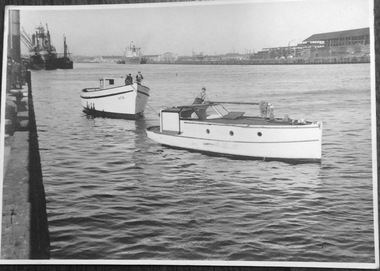 Photograph, Fishing boat, Penguin, launch on the Yarra River, 1940s