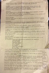 Document, Phillip Island and District Historical Society, Minutes of Phillip Island Historical Society inaugural meeting, 21 August 1967