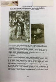Booklet, Phil De La Haye, The Family of Rurric Alexandre & Fanny Charlotte ( nee Dear) De La Haye by Bernie, Murray, Jennifer & Mel De La Haye, 2010