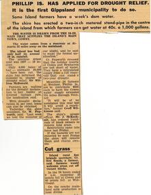 Newspaper Clipping, Drought Relief, 1967