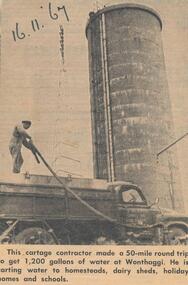 Newspaper Clipping, Water Cartage, 16/11/1967