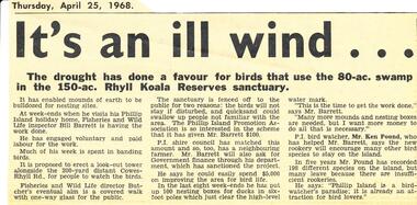 Newspaper Clipping, Nesting Sites, 25/4/1968