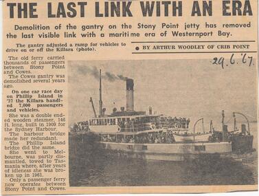 Newspaper Clipping, The Killara, 29/6/1967