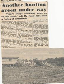 Newspaper Clipping, Bowling Green, 28/3/1968