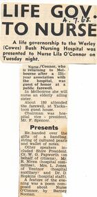 Newspaper Clipping, Nurse Lila O'Connor, 4/7/1968