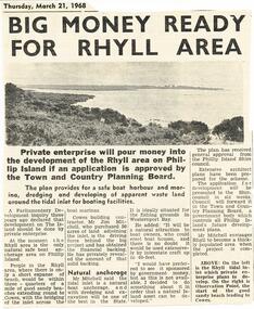 Newspaper Clipping, Rhyll Development, 21/3/1968