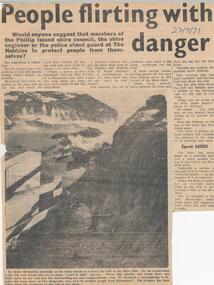 Newspaper Clipping, People Flirting with Danger, 27/7/1971