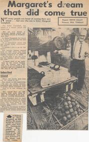 Newspaper Clipping, Margaret's Dream That Did Come True