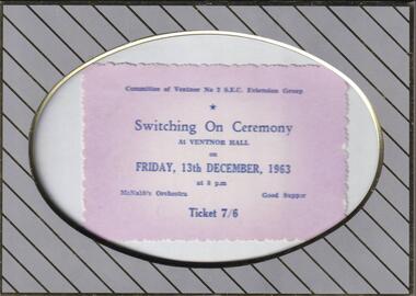 Invitation, Switching On Ceremony, November 1963