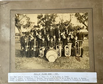 Photograph - Photograph sepia, Phillip Island Band 1931, 1931