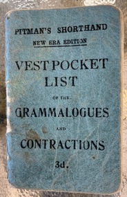 Book, Vest Pocket List of the Grammalogues and Contractions