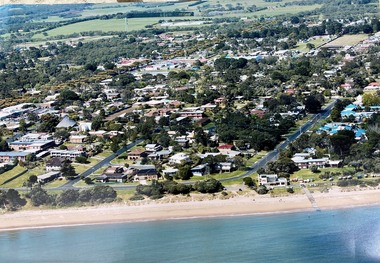 Photograph, Aerial photographs of Phillip Island and letter from Joshua Gliddon to June Gould