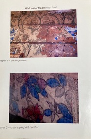 Mixed media, Wallpaper samples from Charmandene Guest house
